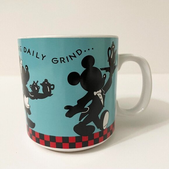 Walt Disney Mickey Minnie Mouse Coffee Mug The Daily Grind Gibson Applause - Picture 1 of 16